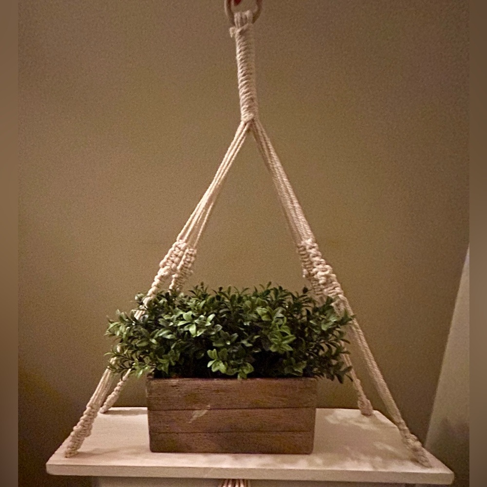 Macrame Paulowina Wood Plant Hanger